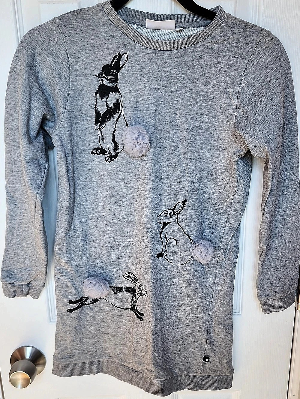 Molo Disc Bunny Sweatshirt Gray & Pink Girls 146/152